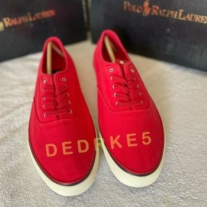 NEW Ralph Lauren Mens kelven canvas Shoes Size US 10.5D (RUN SMALL)